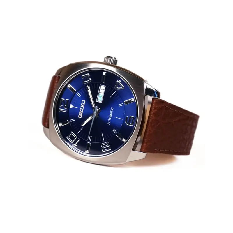 Seiko Recraft Automatic Brown Leather Hardlex Men's Watch- SNKN37